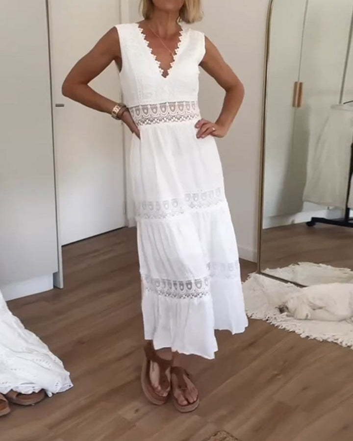 Eva – Sleeveless Cotton Lace Dress