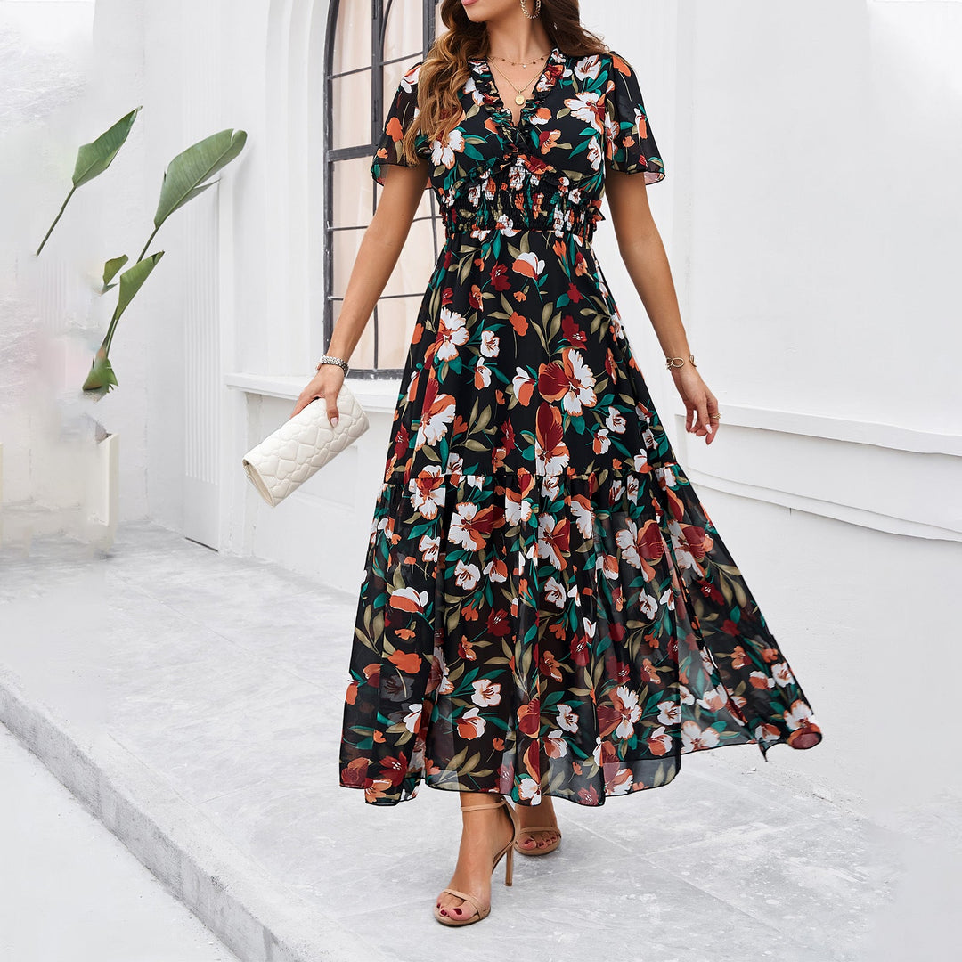 Raya | Floral Smocked Waist Maxi Dress