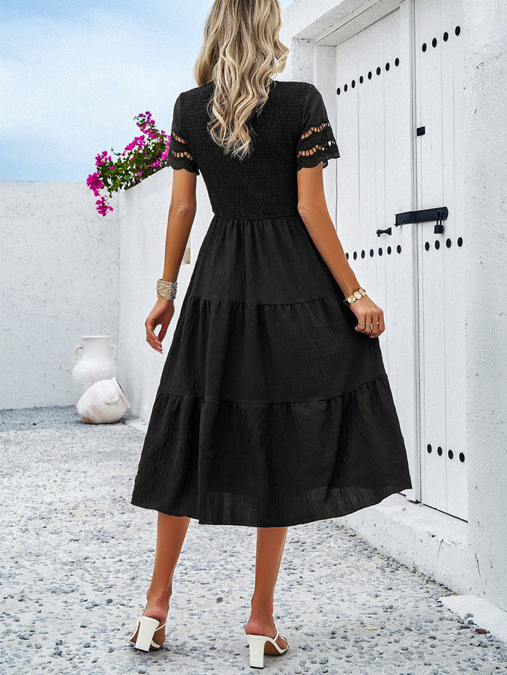 Leah | Smocked Tummy-Flattering Midi Dress
