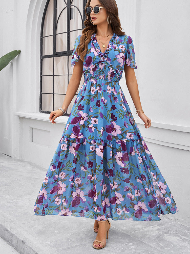 Raya | Floral Smocked Waist Maxi Dress