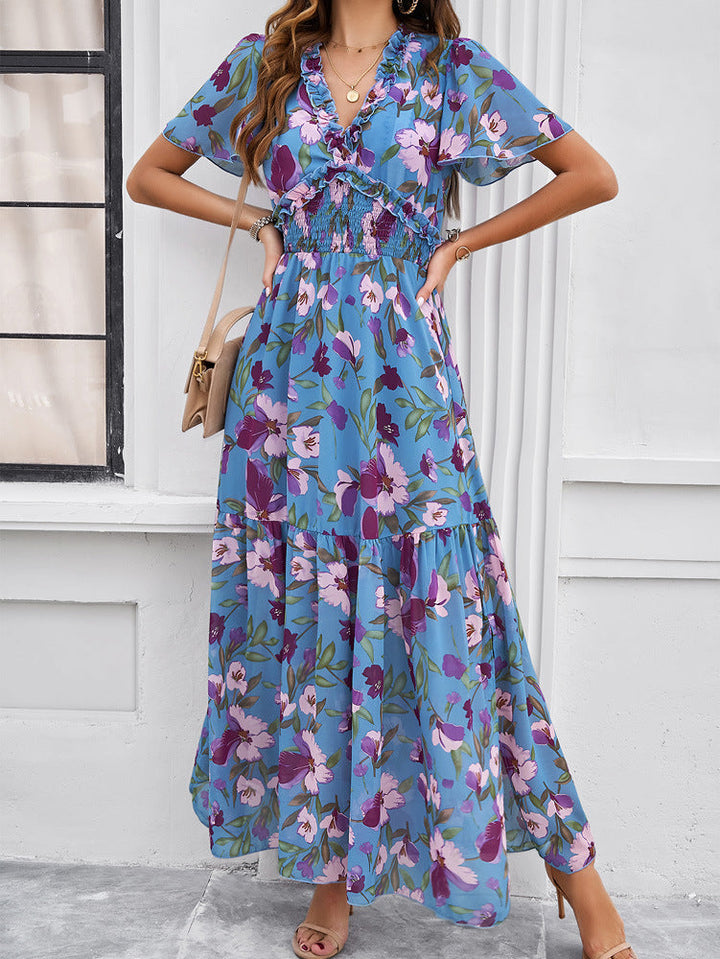 Raya | Floral Smocked Waist Maxi Dress