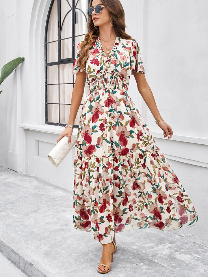 Raya | Floral Smocked Waist Maxi Dress