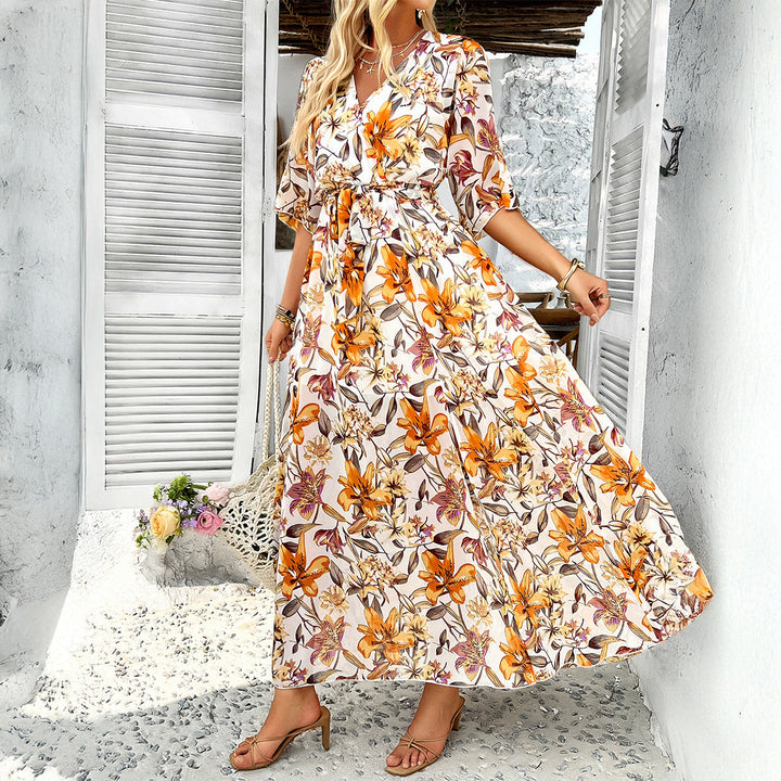 Esme | Floral V-Neck Maxi Dress