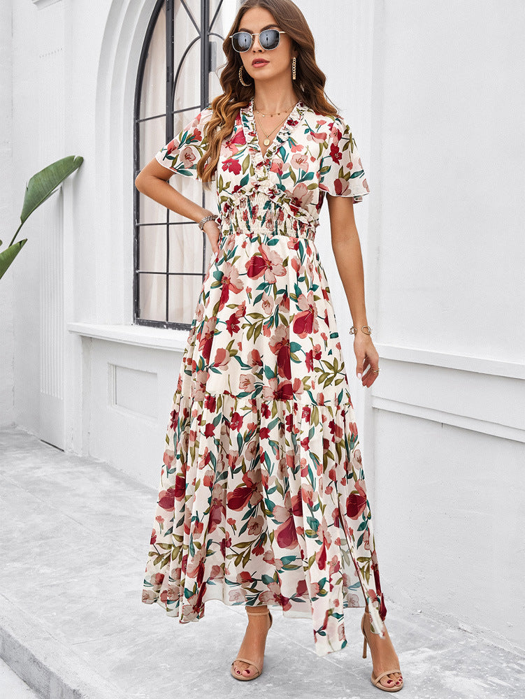 Raya | Floral Smocked Waist Maxi Dress