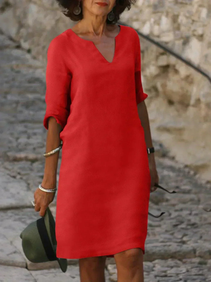 ELIZA｜Elegant dress with V-neckline