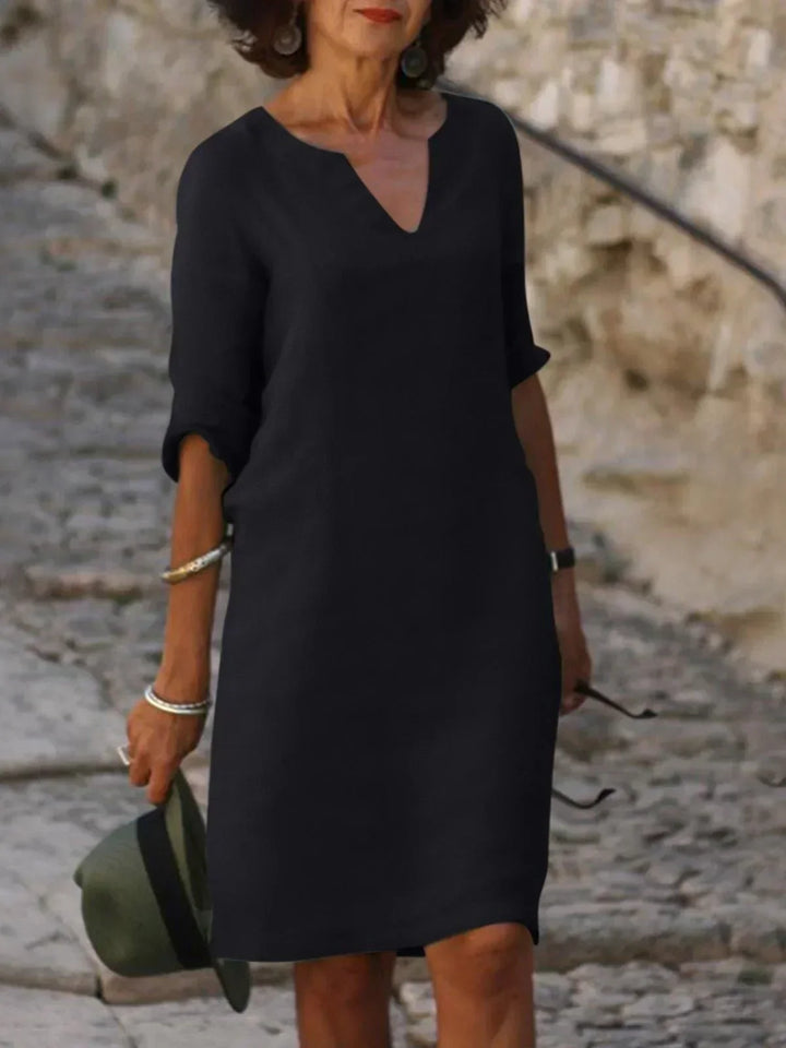 ELIZA｜Elegant dress with V-neckline