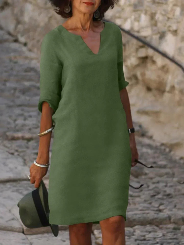 ELIZA｜Elegant dress with V-neckline